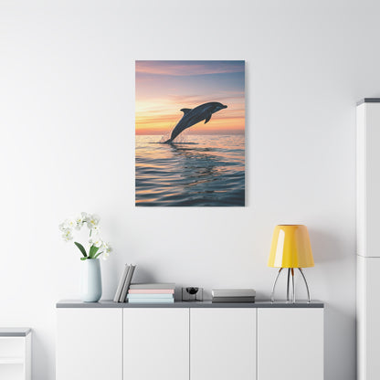 Dolphin at Sunset wall art & canvas prints