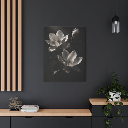 Charcoal Magnolia Floral Wall Art & Canvas Print