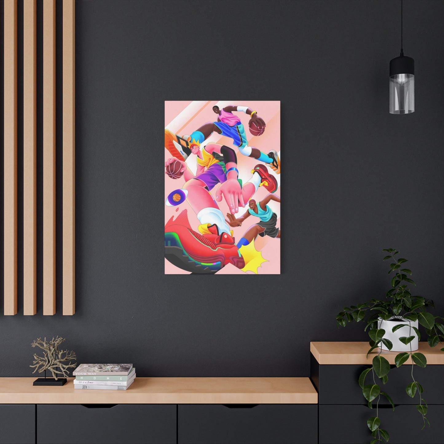 Basketball Illustration Poster Wall Art & Canvas Prints