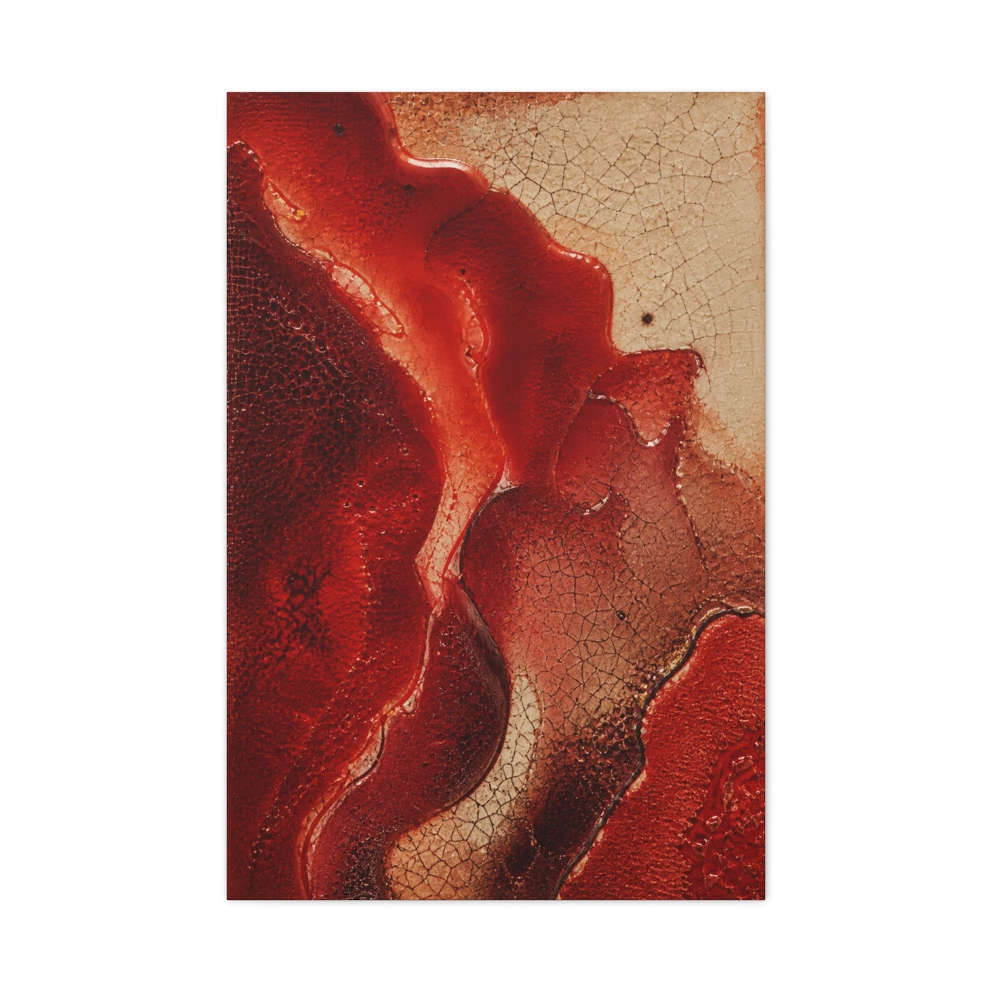 Red Ceramic Glaze Texture Wall Art & Canvas Print