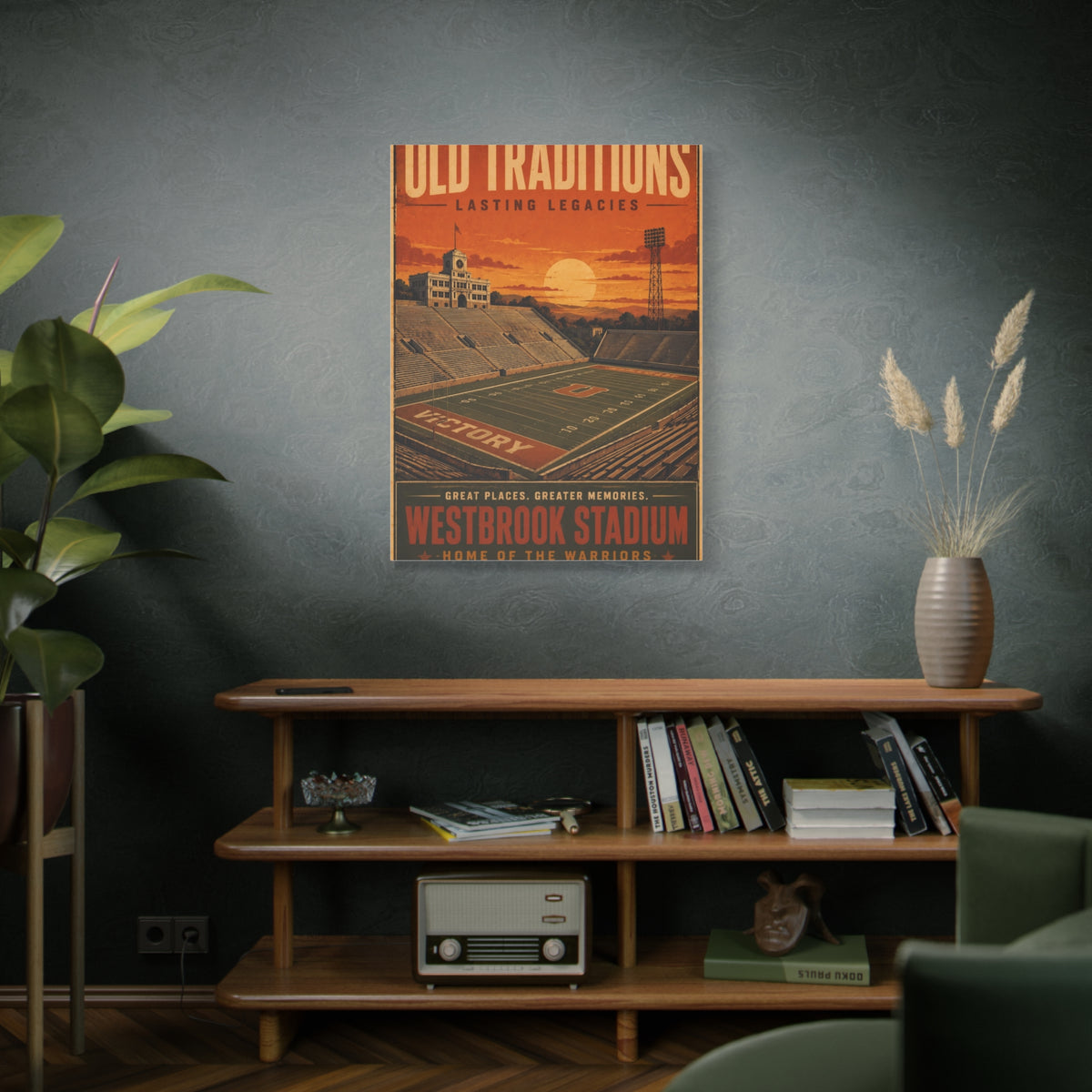 Westbrook Stadium Vintage Legacy Sports Wall Art & Canvas Print