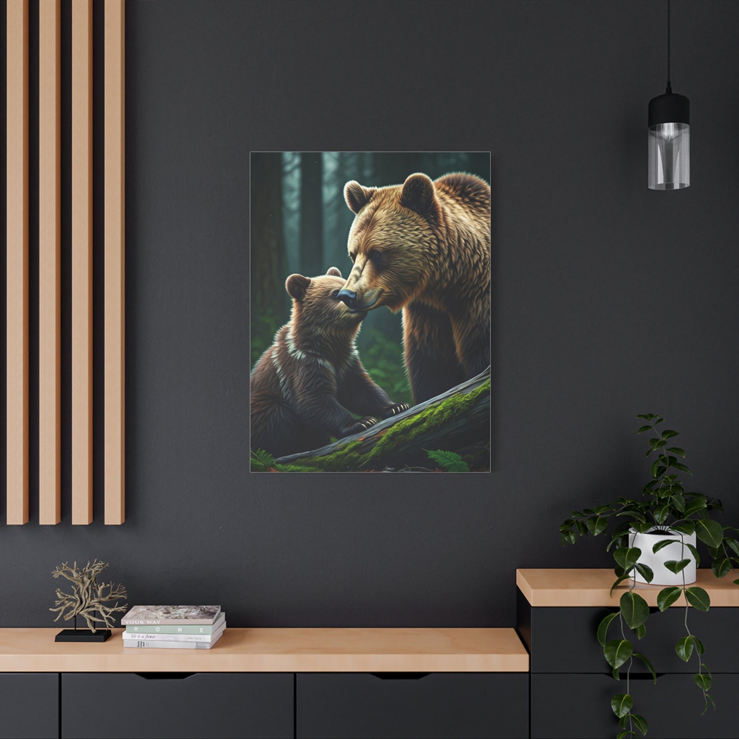 Mother and Cub Bear Forest Wall Art & Canvas Prints