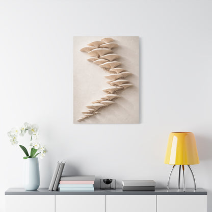Minimalist Sculptural Oyster Mushroom Cascade Wall Art & Canvas Print