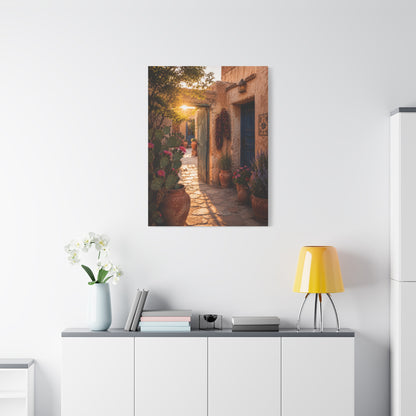 Santa Fe Adobe Courtyard Southwest Wall Art & Canvas Print
