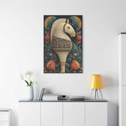 Swedish Dala Horse Folk Floral Wall Art & Canvas Print