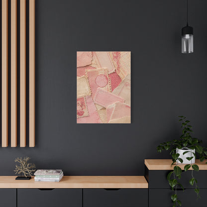 Vintage Pink Paper Collage Wall Art & Canvas Print