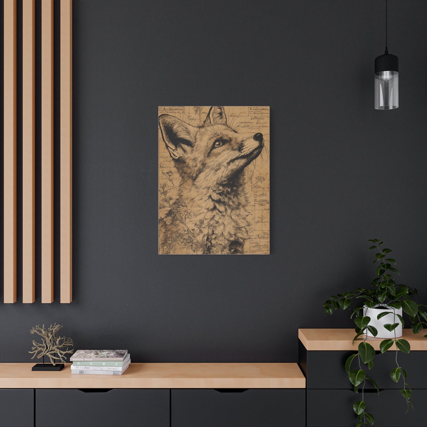 Vintage Natural History Fox Study Wall Art & Canvas Print