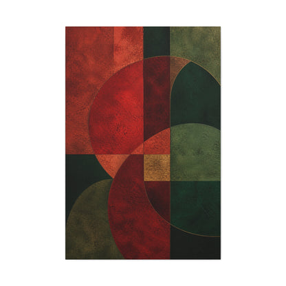 Red and Emerald Geometric Abstract Wall Art & Canvas Print