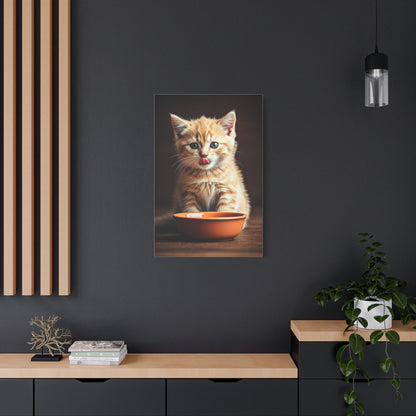 Hungry Kitten Moment Wall Art & Canvas Prints