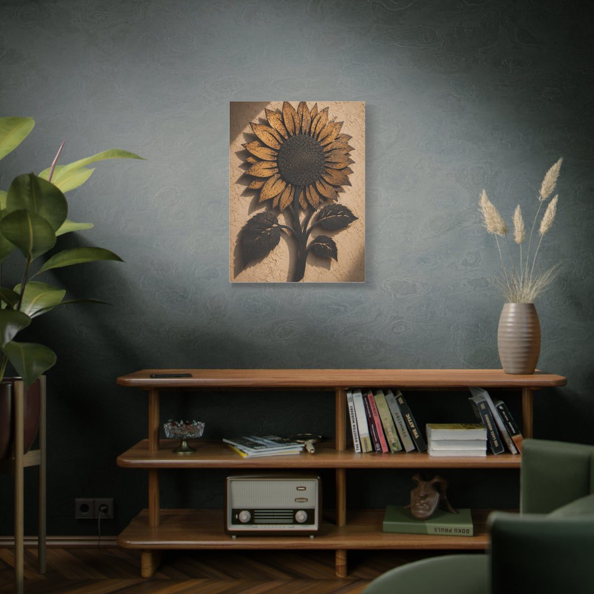 Rustic Iron Sunflower Wall Sculpture Wall Art & Canvas Print