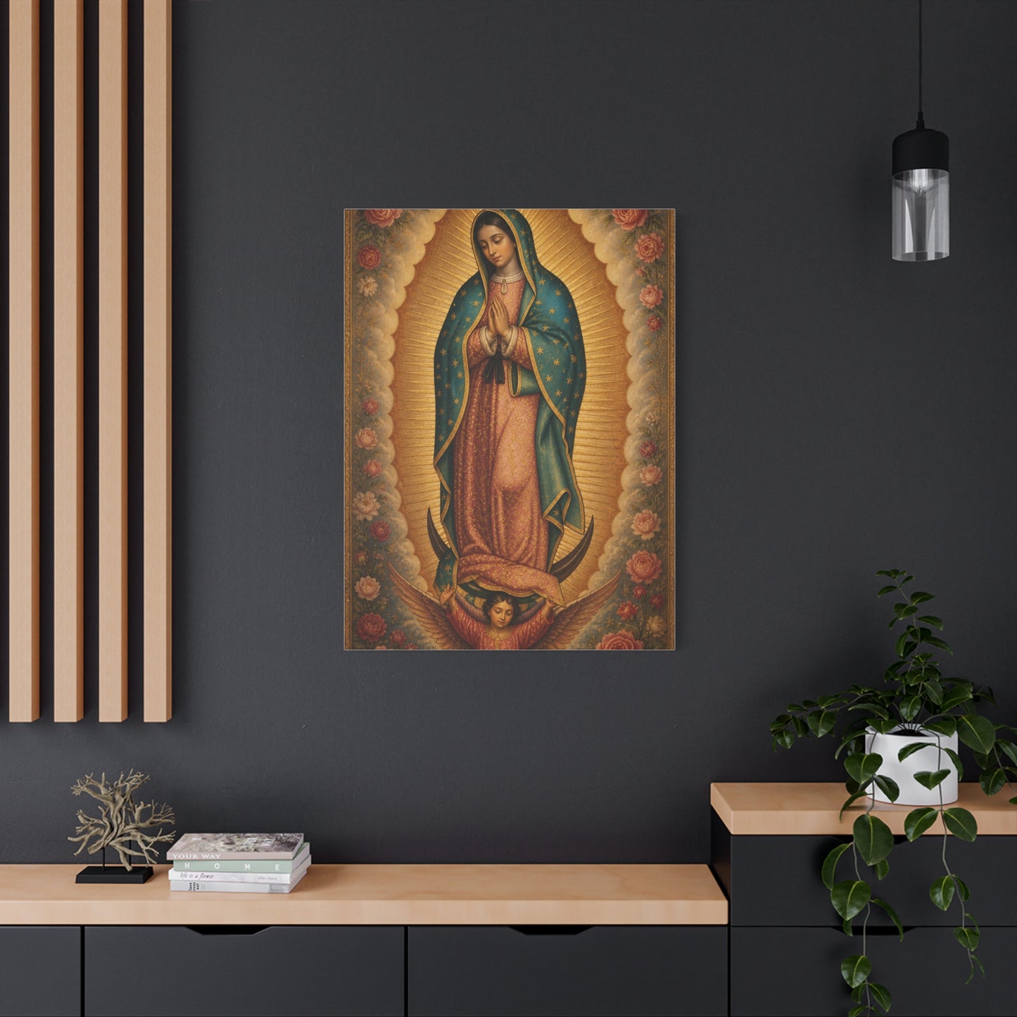 Our Lady of Guadalupe Floral Sacred Icon Wall Art & Canvas Print