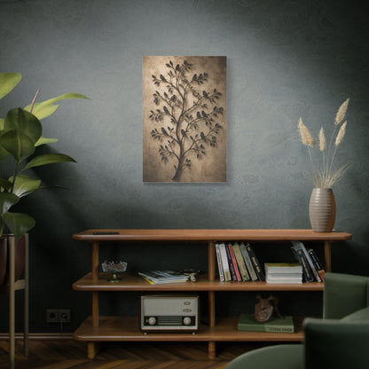Minimal Metal Branch Birds Silhouette Trees Wall Art & Canvas Print