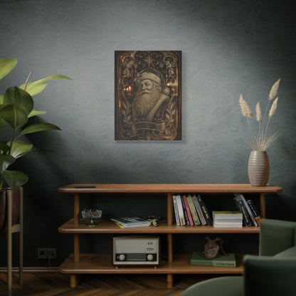Victorian Etched Mirror Santa Wall Art & Canvas Print
