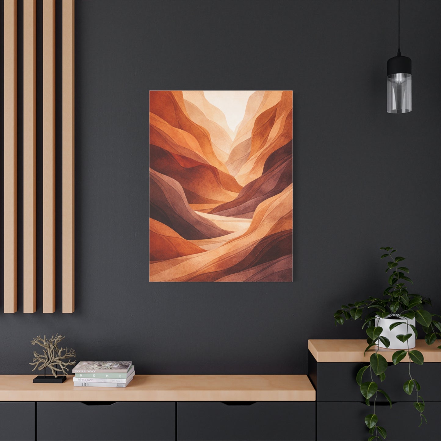 Terracotta Canyon Abstract Landscape Wall Art & Canvas Print