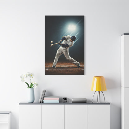 Baseball Player Spotlight Swing Drama Wall Art & Canvas Prints