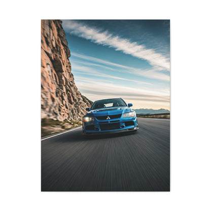 Mitsubishi Lancer Evolution IX High Altitude Mountain Road Wall Art & Canvas Prints