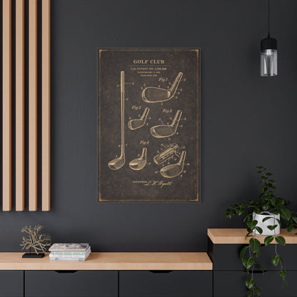 Antique Golf Club Patent Diagram Wall Art & Canvas Print