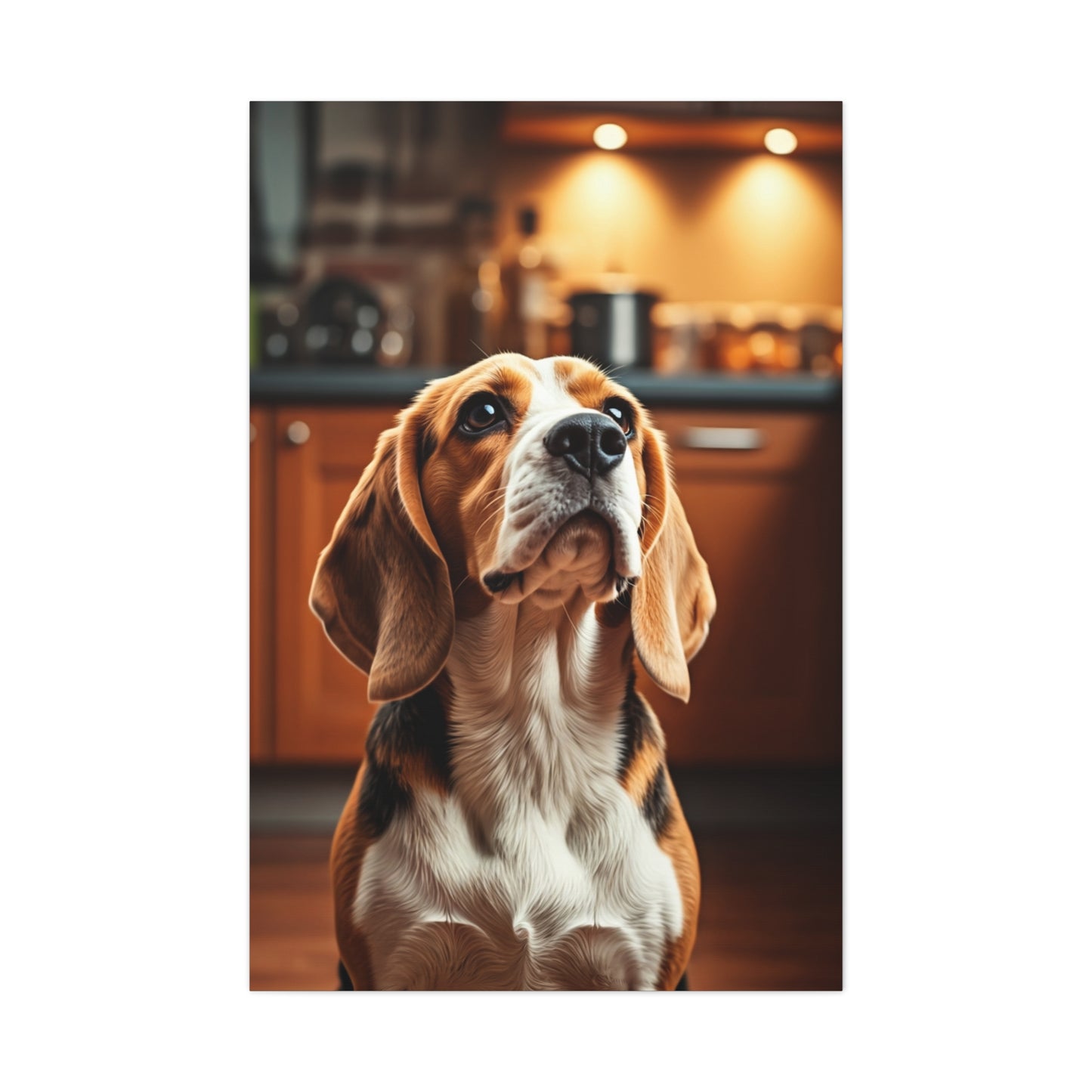 Kitchen Gaze Beagle Wall Art & Canvas Print